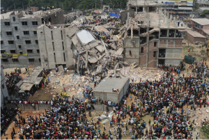 The Rana Plaza collapse in Dhaka, Bangladesh. Image credit: Munir Uz Zaman/Agence France-Presse — Getty Images