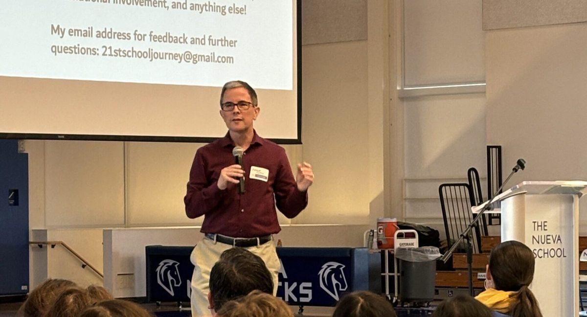 Frank Tipson spoke to the Upper School students and faculty in an hour-long special assembly. 