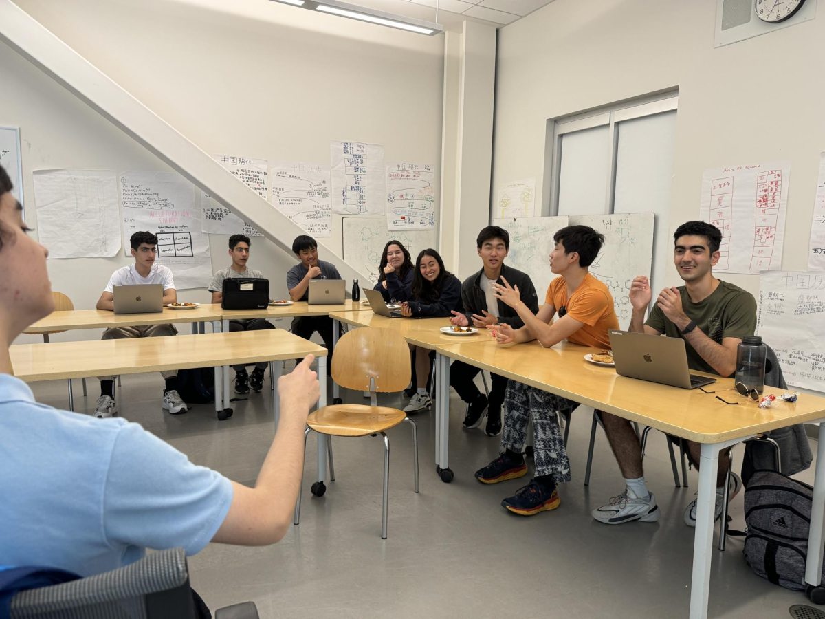 A meeting of the 2023-24 Research at Nueva team
