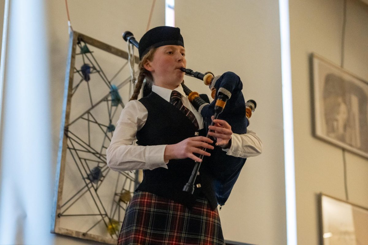 Eleanor A. '25 plays "Morag Duncan" on the bagpipes 