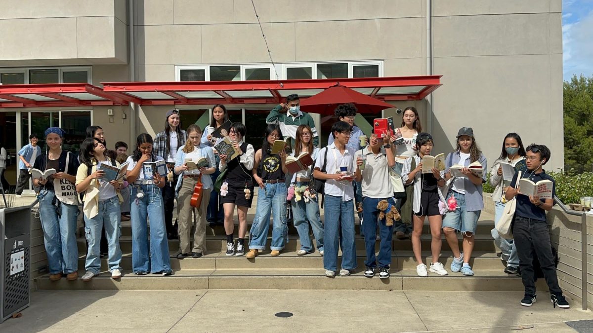 Students pose together—performatively—at the Spirit Week competition. Photo by Lucas R. '27